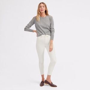 Everlane Mid Rise White Ankle Jeans